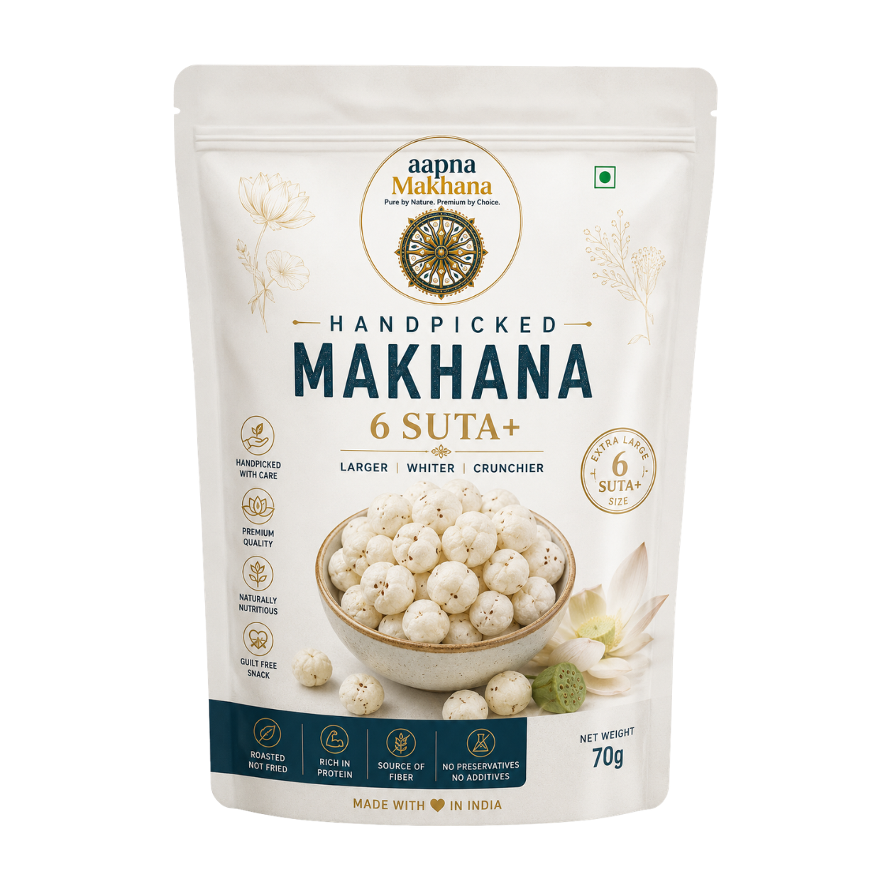 Handpicked Makhana 6 Sutta+